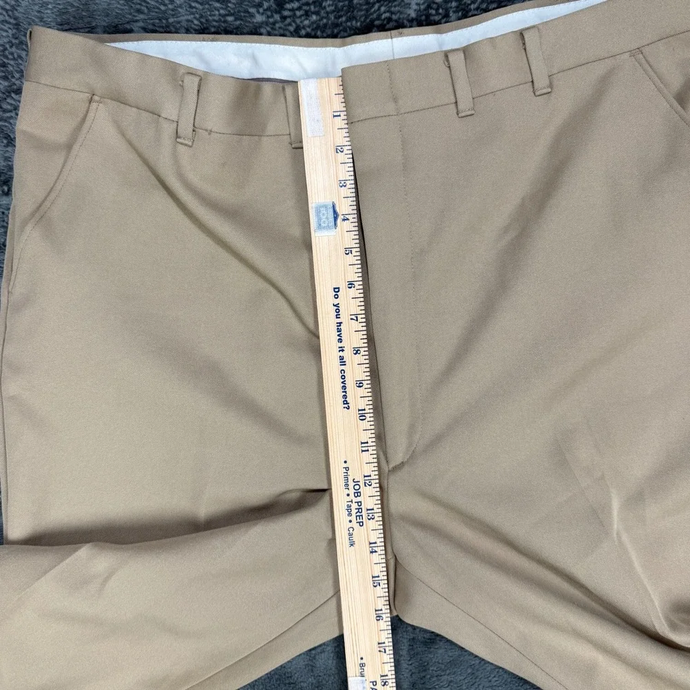 Perma-Prest Flexslax Trousers Men 44x30‎ Tan Full Fit Vintage Slacks